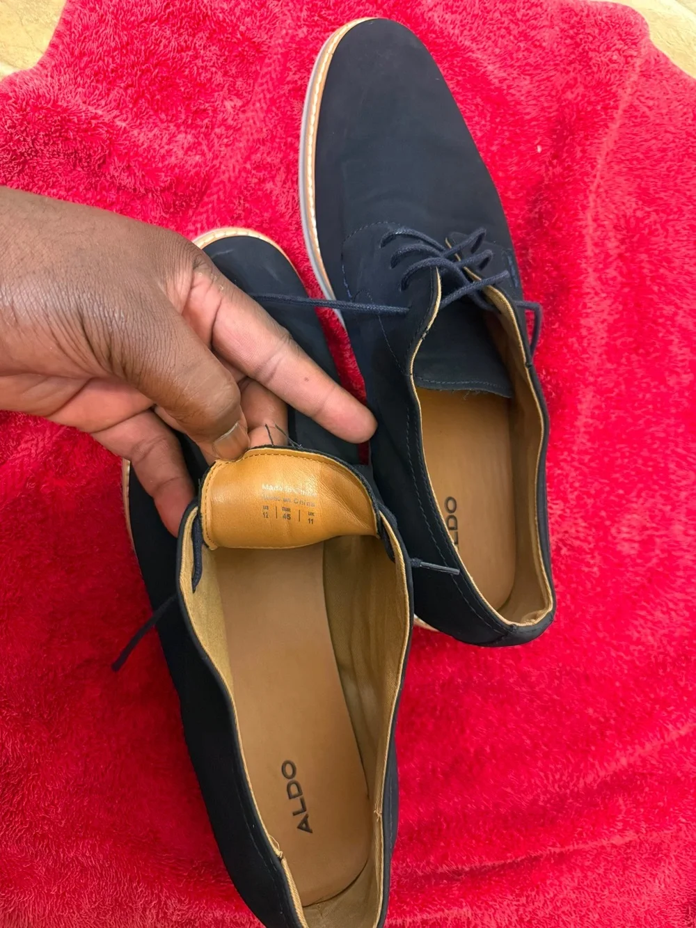 Aldo Navy Blue Men's Lace-Up Derby Shoes